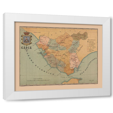 Cadiz Spain 1900 - Martine 1904 White Modern Wood Framed Art Print by Martine