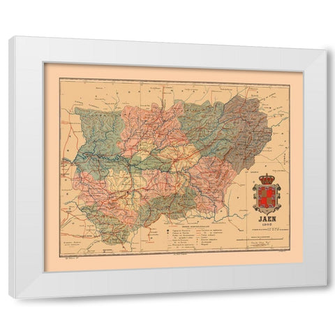 Jaen Spain 1902 - Martine 1904 White Modern Wood Framed Art Print by Martine