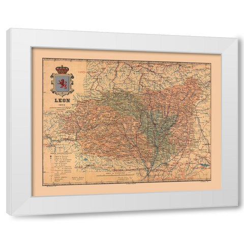 Leon Spain 1903 - Martine 1904 White Modern Wood Framed Art Print by Martine