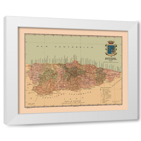 Oviedo Spain 1901 - Martine 1904 White Modern Wood Framed Art Print by Martine