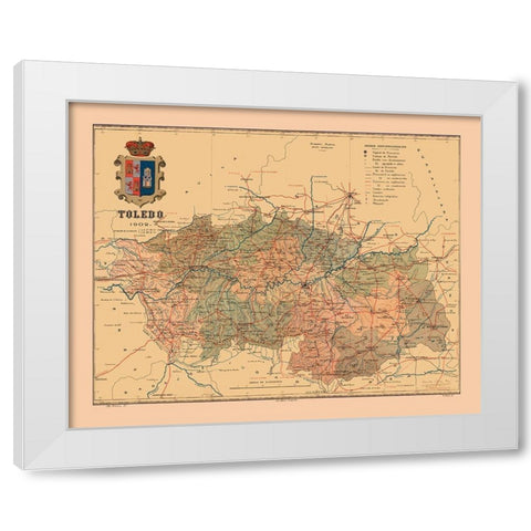 Toledo Spain 1902 - Martine 1904 White Modern Wood Framed Art Print by Martine
