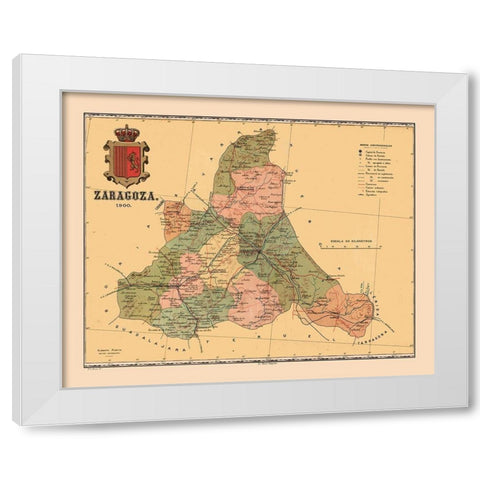 Zaragoza Spain 1900 - Martine 1904 White Modern Wood Framed Art Print by Martine