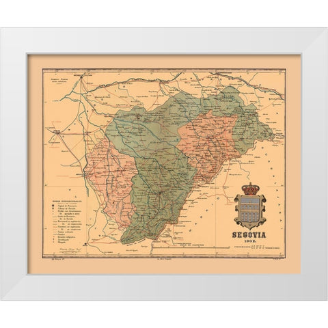 Segovia Spain 1902 - Martine 1904 White Modern Wood Framed Art Print by Martine