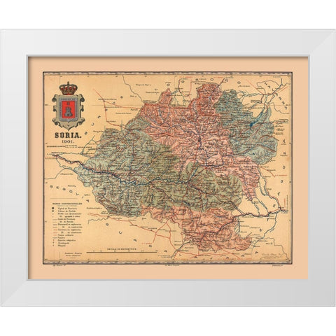 Soria Spain 1901 - Martine 1904 White Modern Wood Framed Art Print by Martine