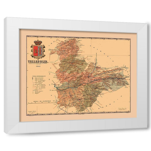 Valladolid Spain 1901 - Martine 1904 White Modern Wood Framed Art Print by Martine