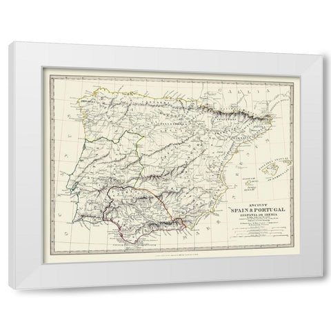 Ancient Spain Portugal - Chapman 1830 White Modern Wood Framed Art Print by Chapman
