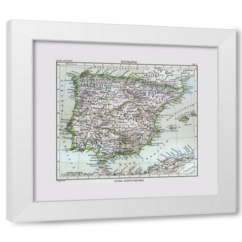 Spain - Perthes 1896 White Modern Wood Framed Art Print by Perthes