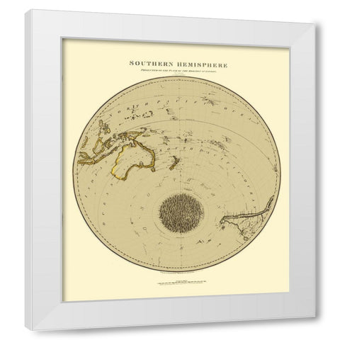 South Pole - Thomson 1816 White Modern Wood Framed Art Print by Thomson