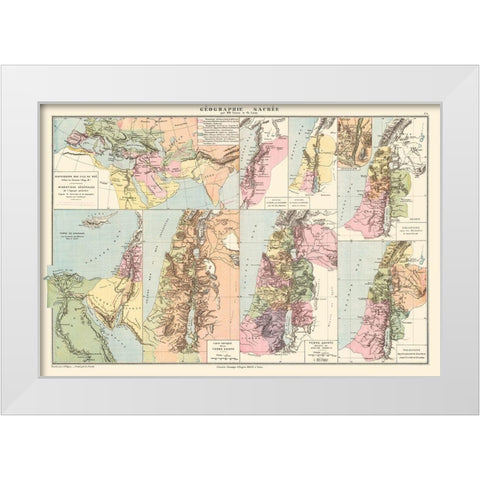 Sacred Sites Middle East - Drioux 1882 White Modern Wood Framed Art Print by Drioux