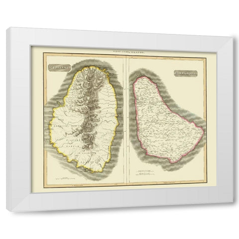 St Vincent Barbados - Thomson 1814 White Modern Wood Framed Art Print by Thomson