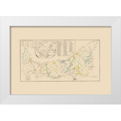 St John Island Canada - Sayer 1776 White Modern Wood Framed Art Print by Sayer