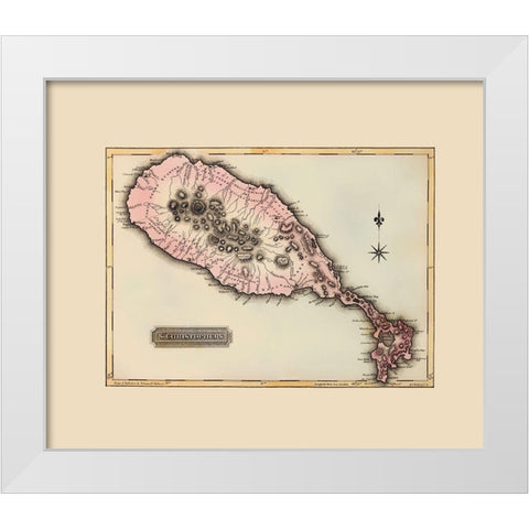 St Kitts St Christophers Caribbean - Lucas 1823 White Modern Wood Framed Art Print by Lucas
