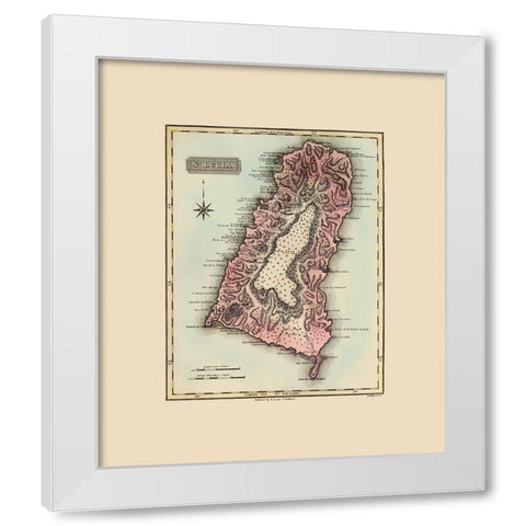 St Lucia Caribbean - Lucas 1823 White Modern Wood Framed Art Print by Lucas