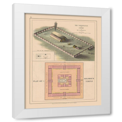 Solomons Temple Court Israel - Case 1878 White Modern Wood Framed Art Print by Case