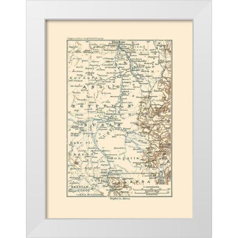 Anglo Egyptian Sudan Africa - Baedeker 1913 White Modern Wood Framed Art Print by Baedeker