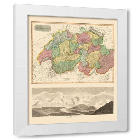 Switzerland - Thomson 1814 White Modern Wood Framed Art Print by Thomson