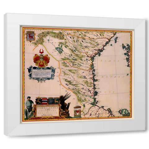 Sweden - Blaeu 1662 White Modern Wood Framed Art Print by Blaeu