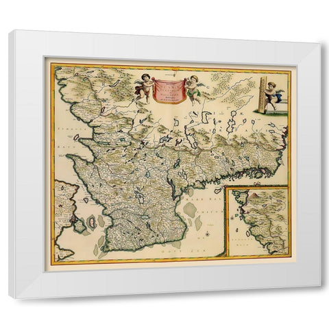 Southern Sweden - De Wit 1688 White Modern Wood Framed Art Print by De Wit