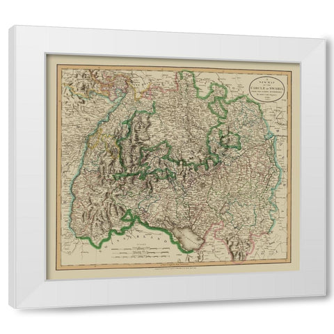 Swabia Region Germany - Cary 1799 White Modern Wood Framed Art Print by Cary