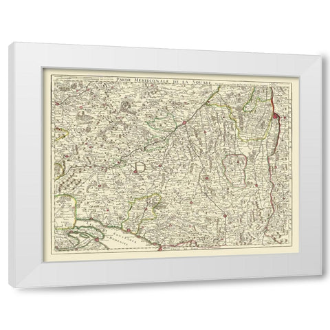 Swabia Region Germany - De Lisle 1704 White Modern Wood Framed Art Print by De L''isle