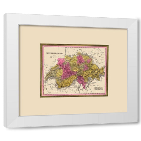 Switzerland - Mitchell 1846 White Modern Wood Framed Art Print by Mitchell