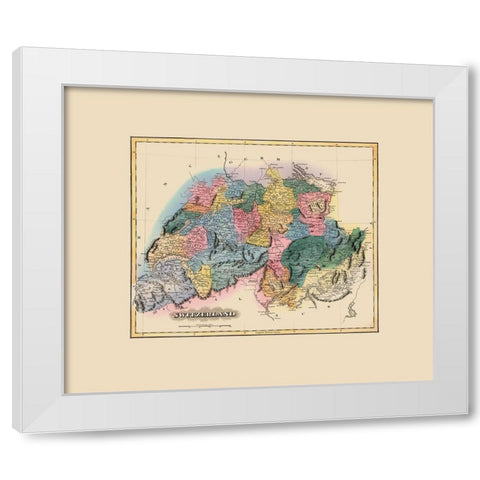 Switzerland - Lucas 1823 White Modern Wood Framed Art Print by Lucas