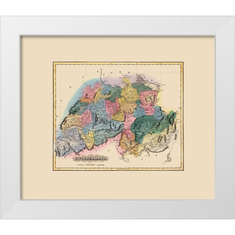 Switzerland - Lucas 1823 White Modern Wood Framed Art Print by Lucas