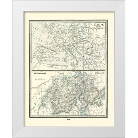 Switzerland - Rathbun 1893 White Modern Wood Framed Art Print by Rathbun