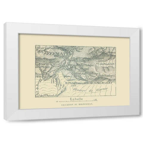 Gornergrat Switzerland - Swiss Guide 1917 White Modern Wood Framed Art Print by Swiss Guide
