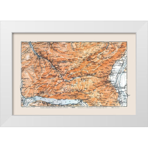 Toggenburg Region Switzerland - Baedeker 1921 White Modern Wood Framed Art Print by Baedeker