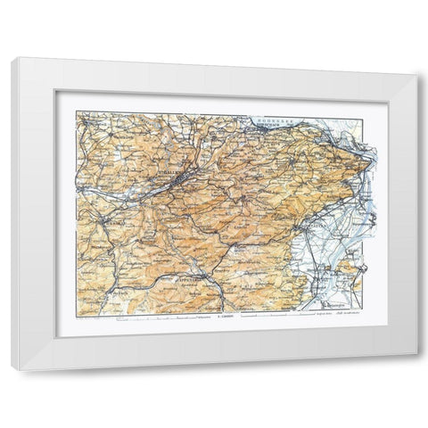 Northeastern Switzerland - Baedeker 1921 White Modern Wood Framed Art Print by Baedeker