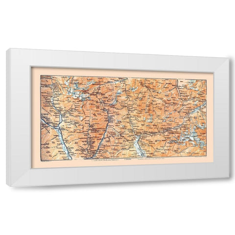 Southeast Switzerland - Baedeker 1921 White Modern Wood Framed Art Print by Baedeker