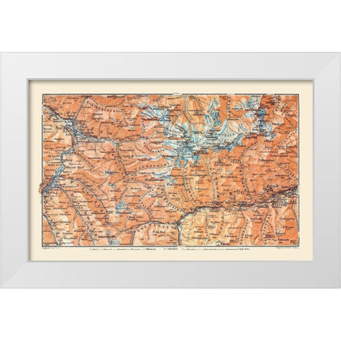 Eastern Switzerland - Baedeker 1921 White Modern Wood Framed Art Print by Baedeker