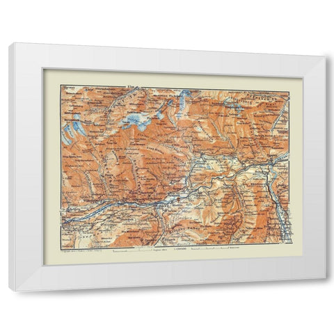 Ilanz Region Switzerland - Baedeker 1921 White Modern Wood Framed Art Print by Baedeker