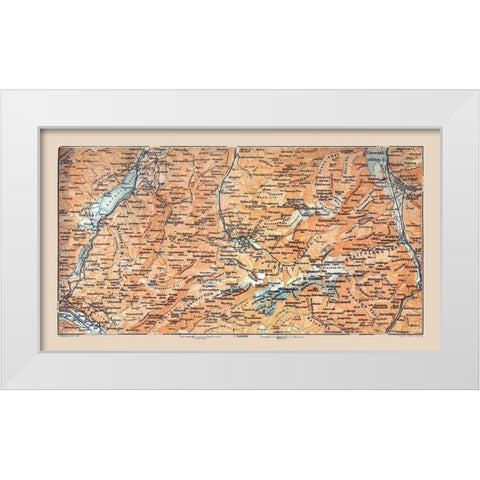 Engelberg Region Switzerland - Baedeker 1921 White Modern Wood Framed Art Print by Baedeker