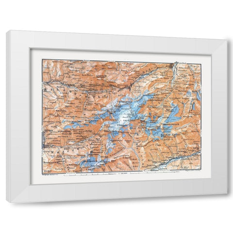 Bifertenstock Region Switzerland - Baedeker 1921 White Modern Wood Framed Art Print by Baedeker