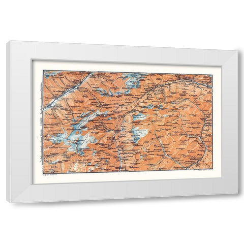 Gries Glacier Region Switzerland - Baedeker 1921 White Modern Wood Framed Art Print by Baedeker