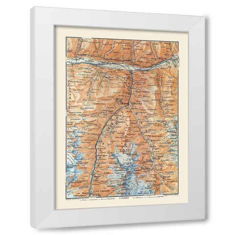 Stalden Region Switzerland - Baedeker 1921 White Modern Wood Framed Art Print by Baedeker