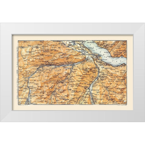 Zweisimmen Switzerland - Baedeker 1921 White Modern Wood Framed Art Print by Baedeker