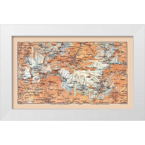 Matterhorn Region Switzerland - Baedeker 1921 White Modern Wood Framed Art Print by Baedeker