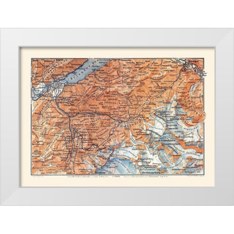 Grindelwald Region Switzerland - Baedeker 1921 White Modern Wood Framed Art Print by Baedeker