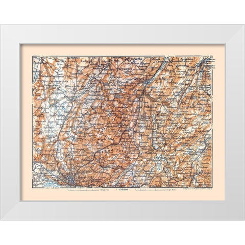 Savigny Region Switzerland - Baedeker 1921 White Modern Wood Framed Art Print by Baedeker