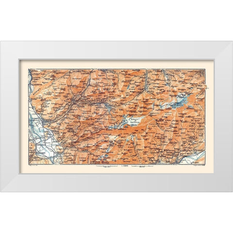 Diablerets Region Switzerland - Baedeker 1921 White Modern Wood Framed Art Print by Baedeker