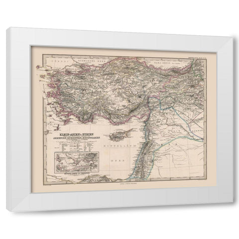 Asia Minor Syria Turkey - Stieler 1885 White Modern Wood Framed Art Print by Stieler