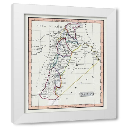 Middle East Syria - Fenner 1830 White Modern Wood Framed Art Print by Fenner