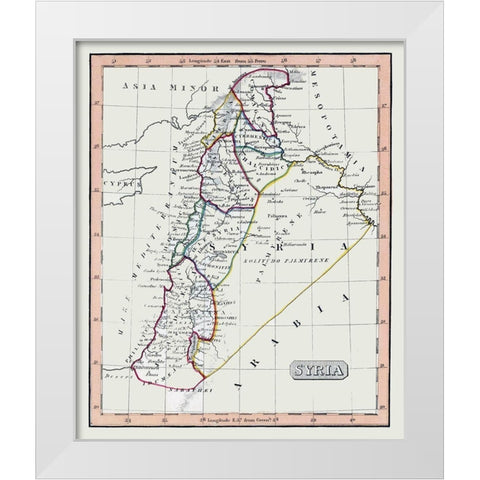 Middle East Syria - Fenner 1830 White Modern Wood Framed Art Print by Fenner