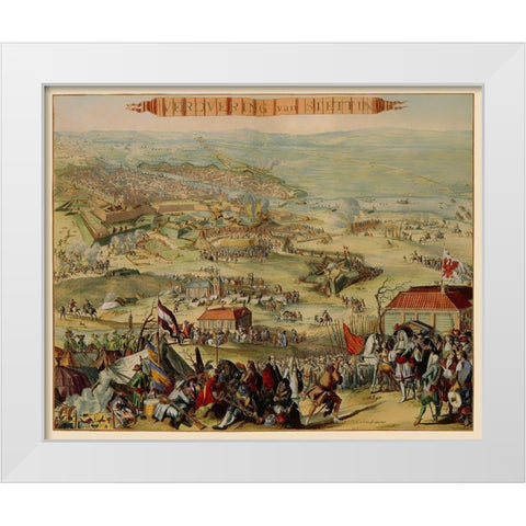 Stettin Conquest Poland - DeHooghe 1675 White Modern Wood Framed Art Print by De Hooghe