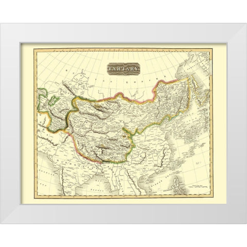 Tartary Region Asia - Thomson 1814 White Modern Wood Framed Art Print by Thomson