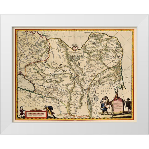 Tartary Region Asia - Blaeu 1630 White Modern Wood Framed Art Print by Blaeu