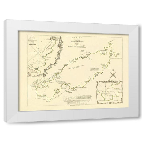 Caribbean Tobago - Jefferys 1765 White Modern Wood Framed Art Print by Jefferys